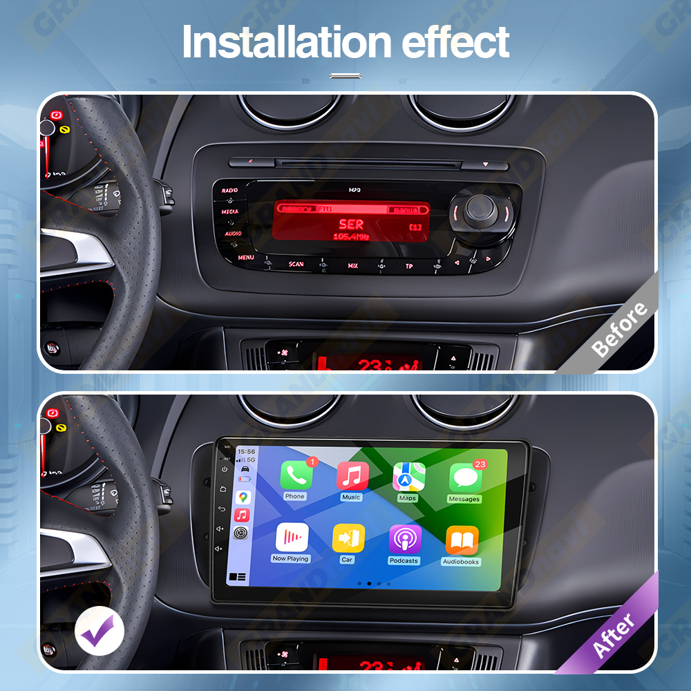 Android 13.0 Car Radio for Seat Ibiza 9 inch CarPlay Android Auto GPS Navigation Multimedia Player Bluetooth WiFi USB
