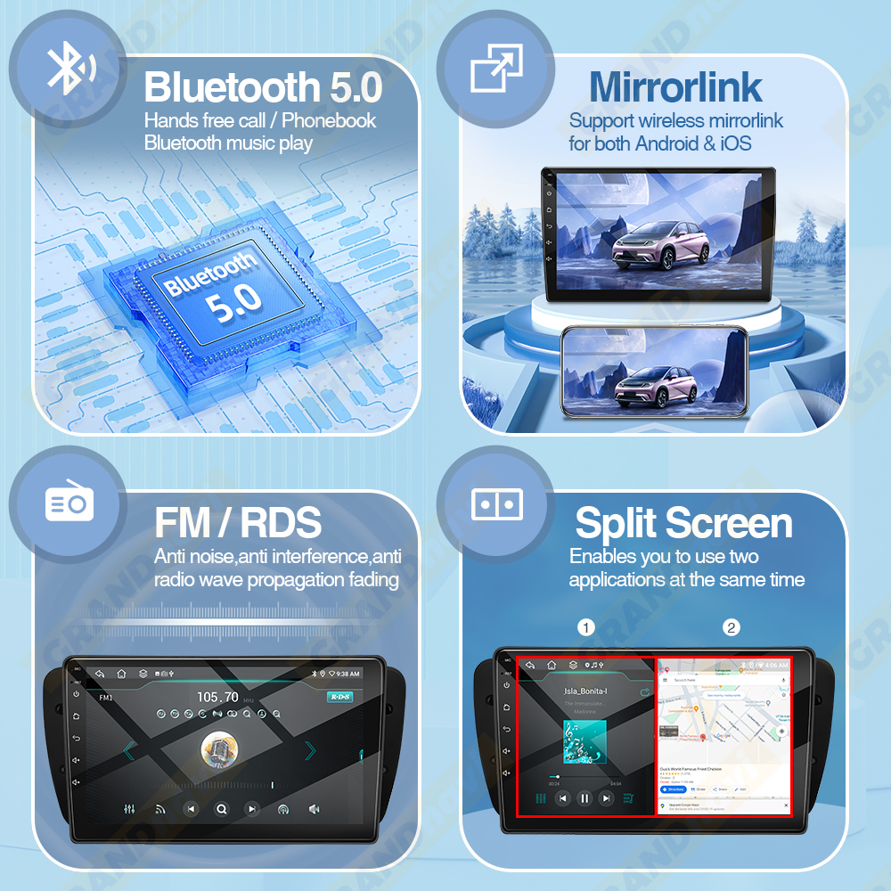 Android 13.0 Car Radio for Seat Ibiza 9 inch CarPlay Android Auto GPS Navigation Multimedia Player Bluetooth WiFi USB