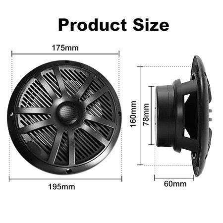 New Arrival OEM ODM 6.5 inch marine speaker waterproof 200W watersports marine audio speaker with RGB light for boat yacht