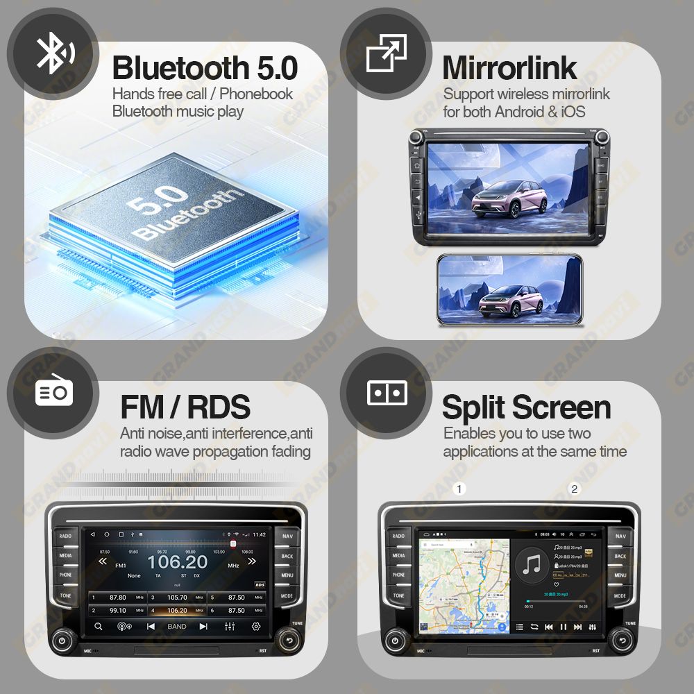 2Din Android 13 RHD Car Radio for eat Leon 2 MK2 2005 - 2012 Multimedia Player Stereo wireless Carplay GPS RDS 4G Head Unit