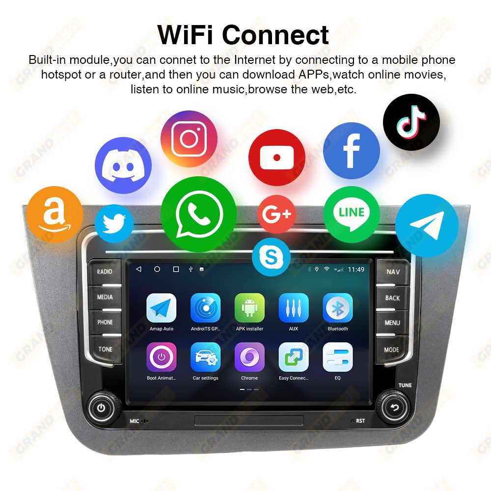 2Din Android 13 RHD Car Radio for eat Leon 2 MK2 2005 - 2012 Multimedia Player Stereo wireless Carplay GPS RDS 4G Head Unit