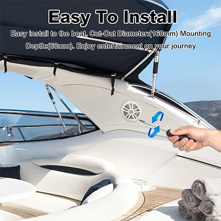 6.5 inch Boat Stereo Speakers 2 Way White 120W Marine Speaker for Boats ATV UTV SxS Powersport