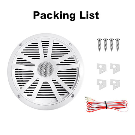 6.5 inch Boat Stereo Speakers 2 Way White 120W Marine Speaker for Boats ATV UTV SxS Powersport