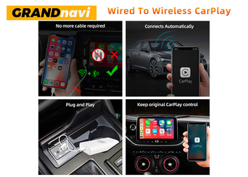 Wireless CarPlay Adapter Bluetooth Call Bluetooth Play Music Touch Screen Steel Wheel Control