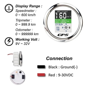 GRANDnavi Marine Boat IPX5 Speedometer GPS Latitude Longitude Marine GPS speedometer For Boat