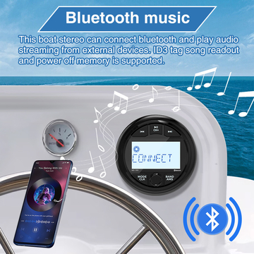 Bluetooth Marine Radio Waterproof Boat Audio Receiver Digital Player With FM AM Radio