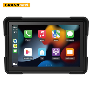 GRANDnavi 5inch Motorcycle CarPlay Android Auto Navigation Display Dual BT Music Waterproof