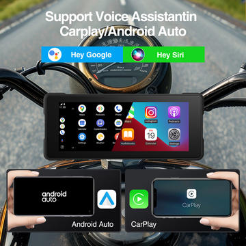 GRANDnavi 6.86 Inch Portable Navigation Device Linux System For motorcycle CarPlay FM DVR Android Auto