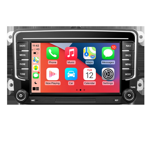 GRANDnavi 7Inch Double Din Android Car Radio For VW Car Stereo BT CarPlay Android Auto Mirror Link Reversing Cam