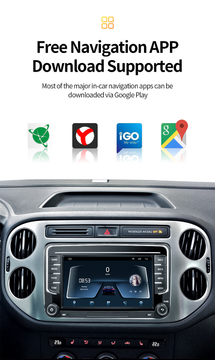 GRANDnavi 7Inch Double Din Android Car Radio For VW Car Stereo BT CarPlay Android Auto Mirror Link Reversing Cam