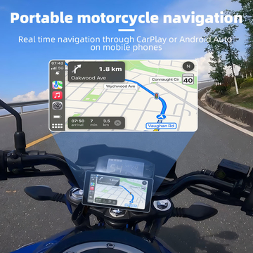 GRANDnavi For Motorcycle 6.25inch Portable CarPlay Monitor Navigation Device Multimedia Waterproof Level IP66