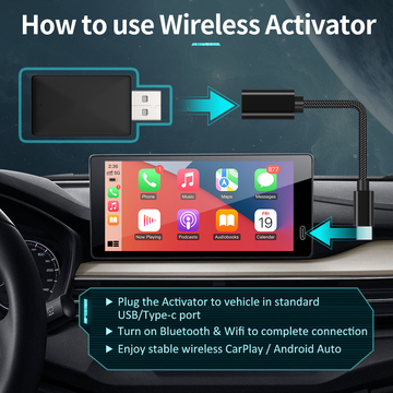 GRANDnavi 2 In 1 CarPlay Android Auto Adapter Turn Wired CarPlay and Android Auto into Wireless CarPlay and Android Auto