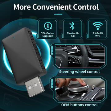 GRANDnavi 2 In 1 CarPlay Android Auto Adapter Turn Wired CarPlay and Android Auto into Wireless CarPlay and Android Auto