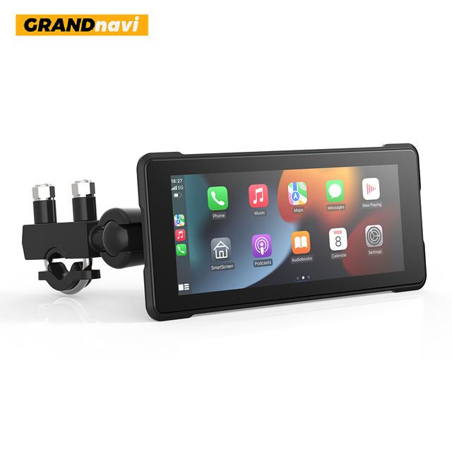 GRANDnavi 6.86 Inch Portable Navigation Device Linux System For motorcycle CarPlay FM DVR Android Auto