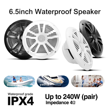 6.5 inch Boat Stereo Speakers 2 Way White 120W Marine Speaker for Boats ATV UTV SxS Powersport